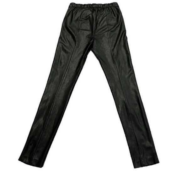 BCBG Maxazria XS stretch soft faux leather pant leggings accented w/ raised hem - Picture 7 of 9